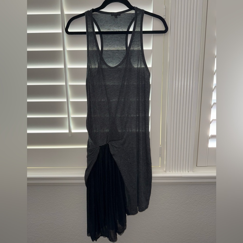 CLU Charcoal Grey Black Tank Dress Size XS Tencel Cashmere